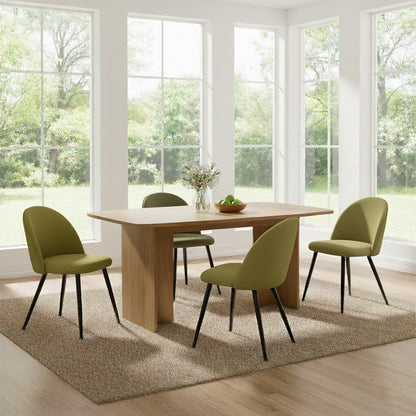 Set de 4 Sillas Core, Color Verde, con Espaldar y Diseño Moderno