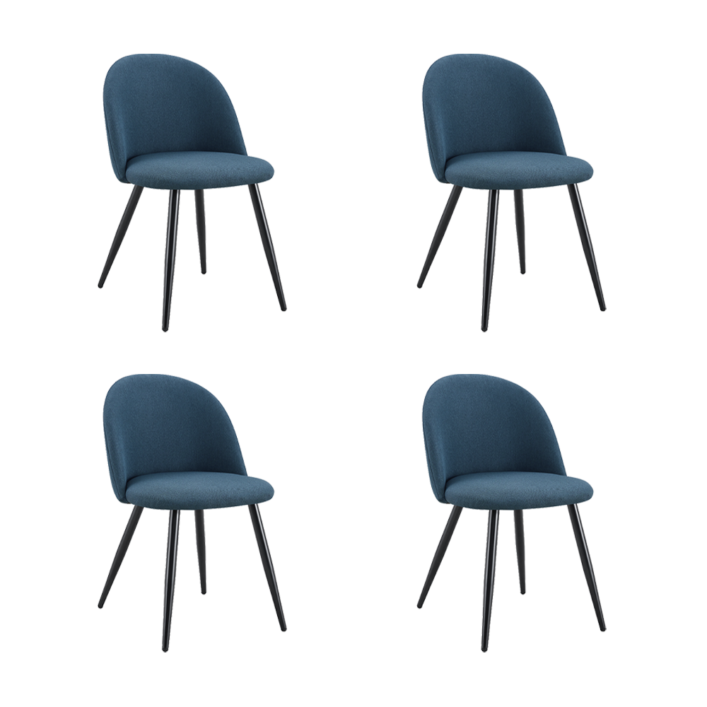 Set de 4 Sillas Core, Color Azul, con Espaldar y Diseño Moderno