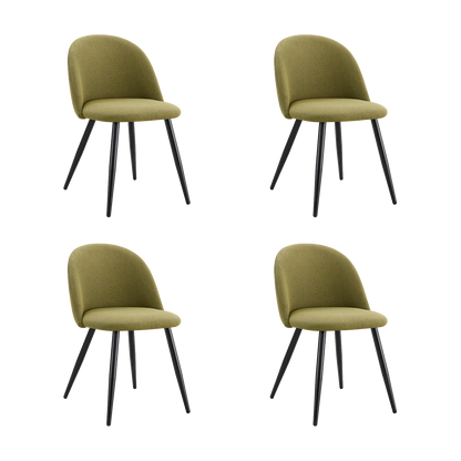 Set de 4 Sillas Core, Color Verde, con Espaldar y Diseño Moderno