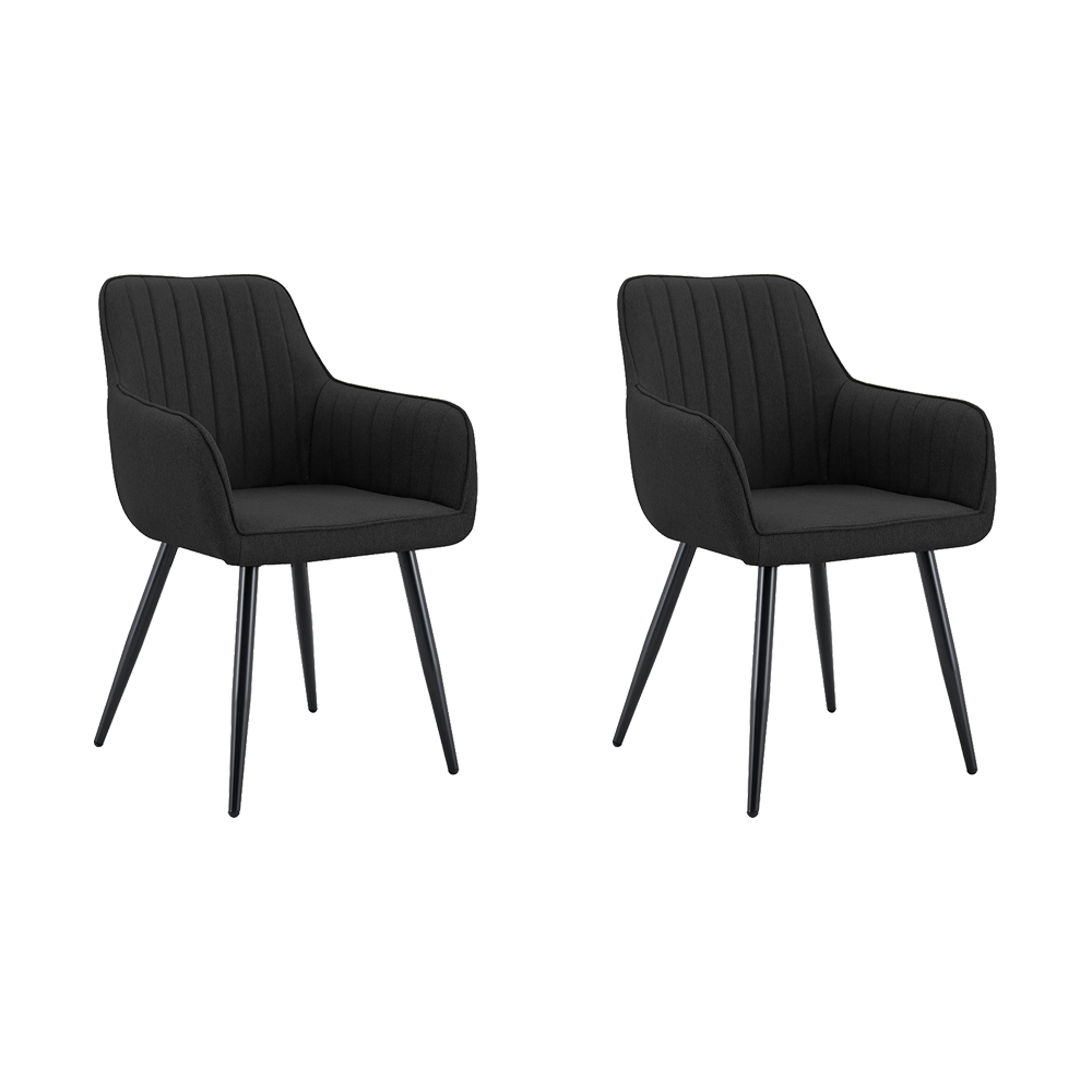 Set de 2 Sillas Neo, Color Negro, con Espaldar y Diseño Moderno