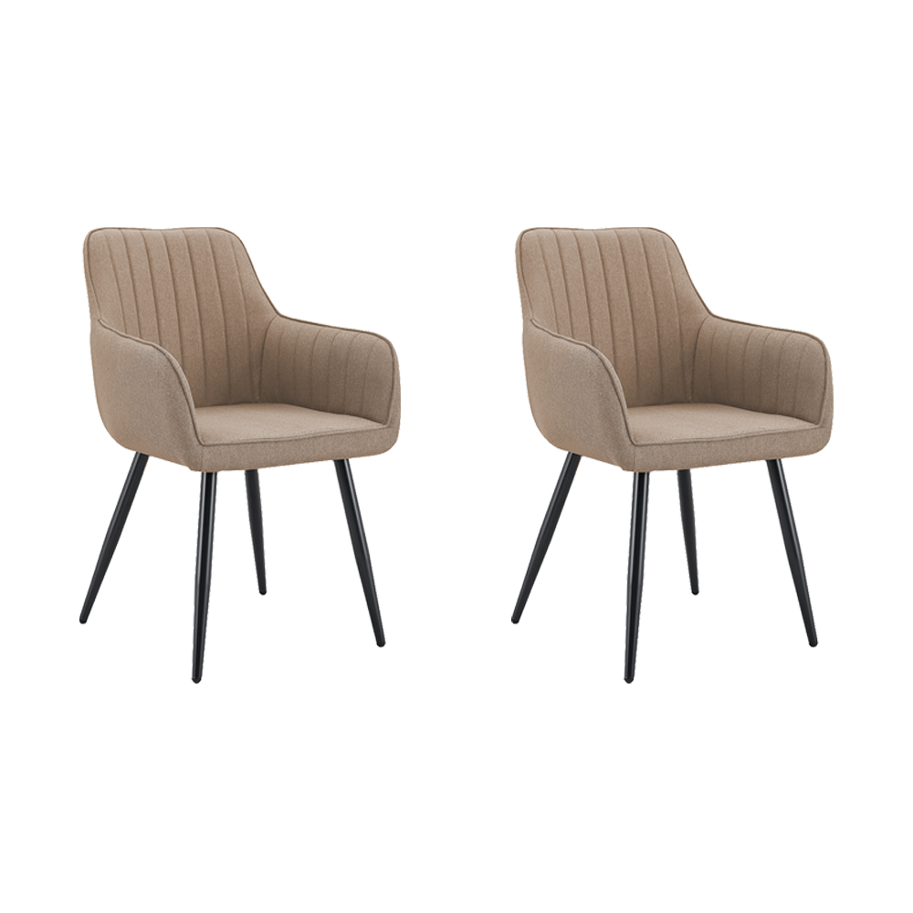 Set de 2 Sillas Neo, Color Marrón Oscuro, con Espaldar y Diseño Moderno