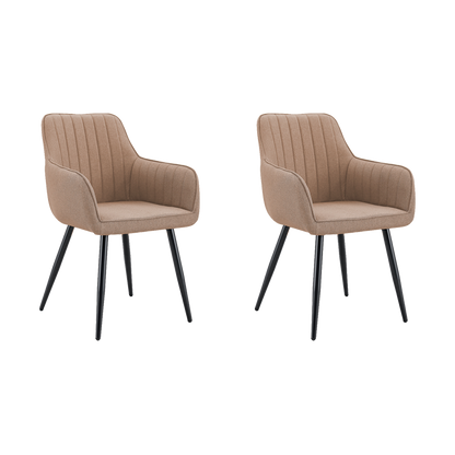Set de 2 Sillas Neo, Color Marrón Oscuro, con Espaldar y Diseño Moderno