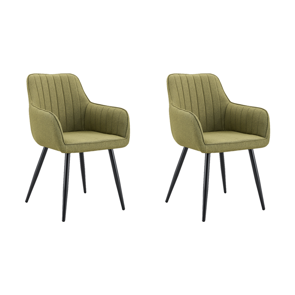 Set de 2 Sillas Neo, Color Verde, con Espaldar y Diseño Moderno
