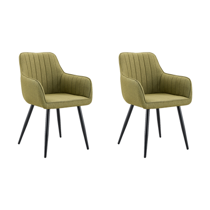 Set de 2 Sillas Neo, Color Verde, con Espaldar y Diseño Moderno
