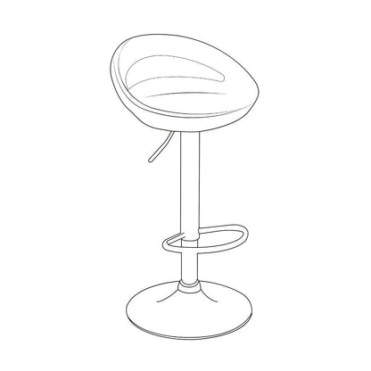 Set de 4 Sillas Bar Turón, Blanco, Base Metal Cromado