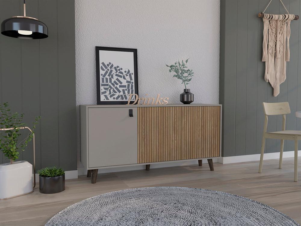 Mesa Auxiliar Mirabella, Cocoa, con Dos Puertas Abatibles y Amplio espacio para Ubicar Objetos - VIRTUAL MUEBLES