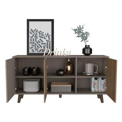 Mesa Auxiliar Mirabella, Cocoa, con Dos Puertas Abatibles y Amplio espacio para Ubicar Objetos - VIRTUAL MUEBLES