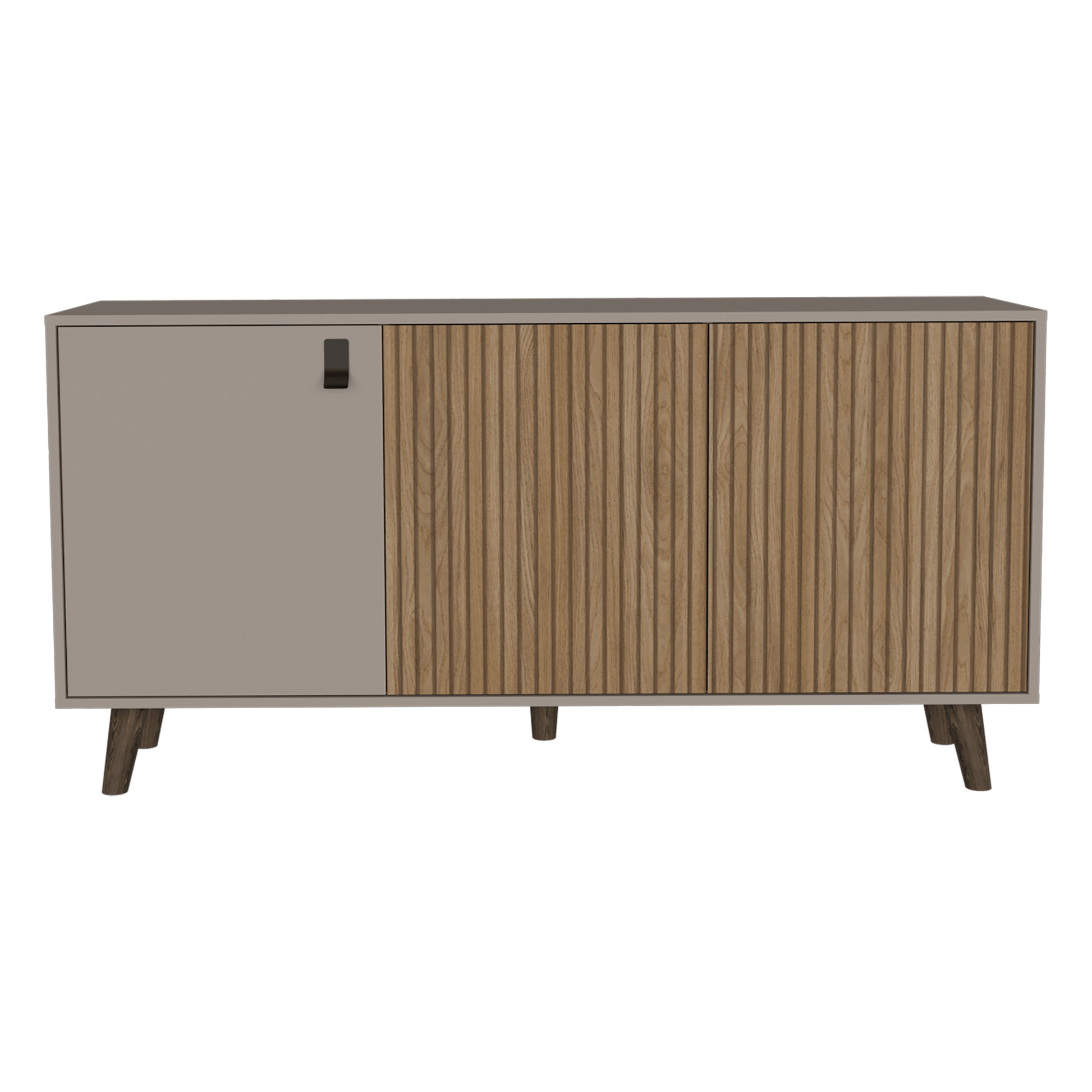 Mesa Auxiliar Mirabella, Cocoa, con Dos Puertas Abatibles y Amplio espacio para Ubicar Objetos - VIRTUAL MUEBLES