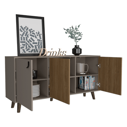 Mesa Auxiliar Mirabella, Cocoa, con Dos Puertas Abatibles y Amplio espacio para Ubicar Objetos - VIRTUAL MUEBLES