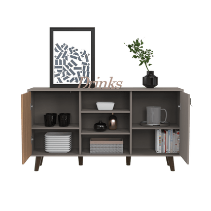 Mesa Auxiliar Mirabella, Cocoa, con Una Puerta y Amplio espacio para Ubicar Objetos - VIRTUAL MUEBLES