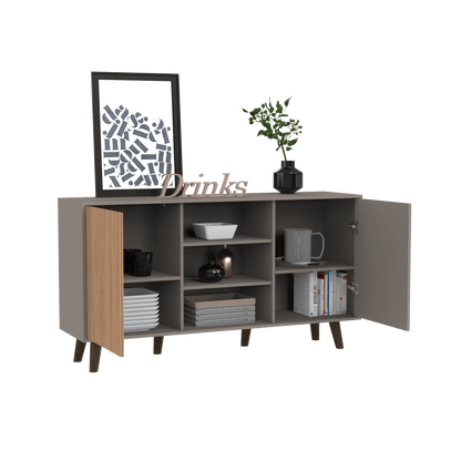 Mesa Auxiliar Mirabella, Cocoa, con Una Puerta y Amplio espacio para Ubicar Objetos - VIRTUAL MUEBLES