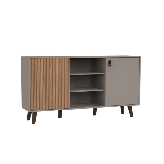 Mesa Auxiliar Mirabella, Cocoa, con Una Puerta y Amplio espacio para Ubicar Objetos - VIRTUAL MUEBLES