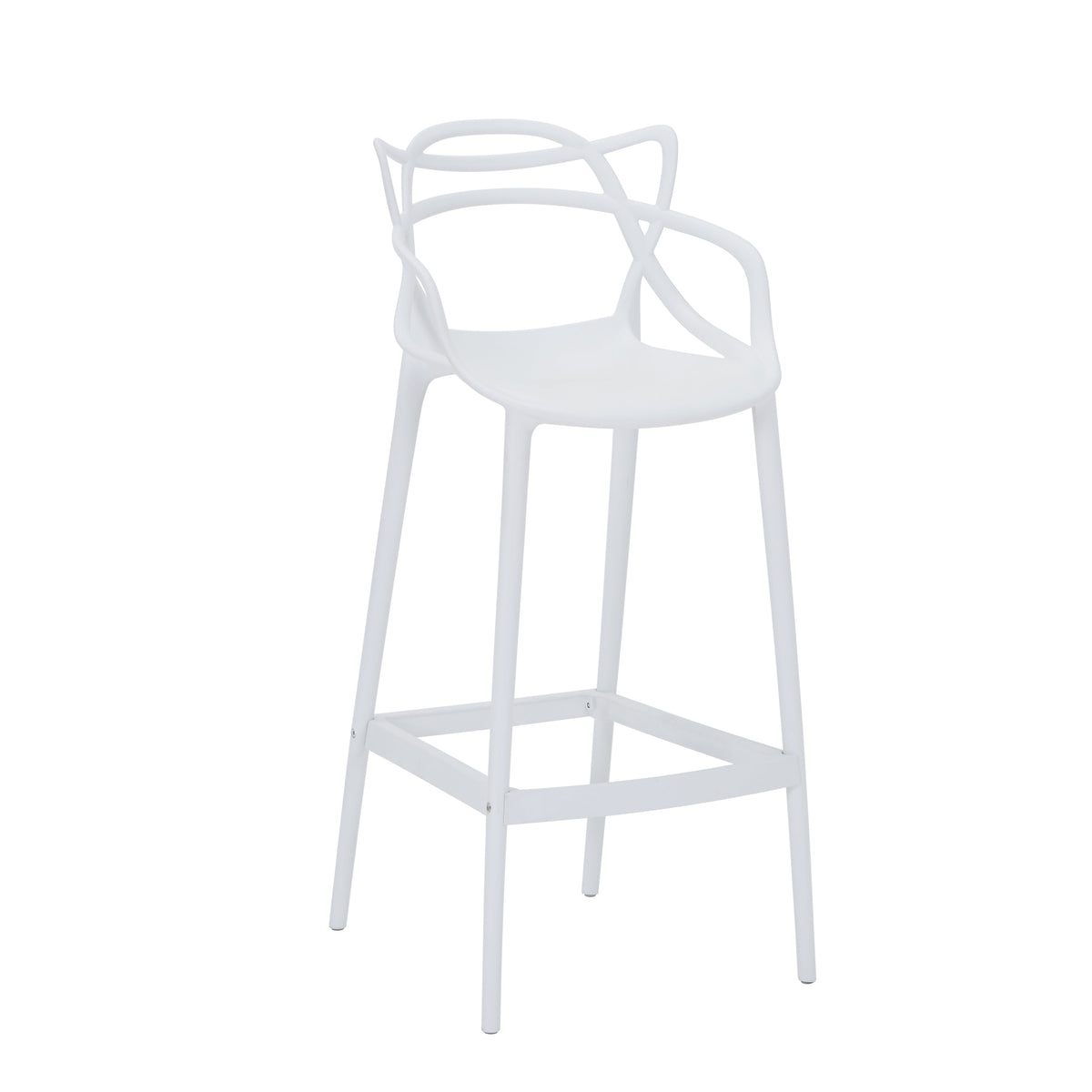Set de 2 Sillas para Bar Palermo, Blanco, con Reposa Pies Doble Propósito