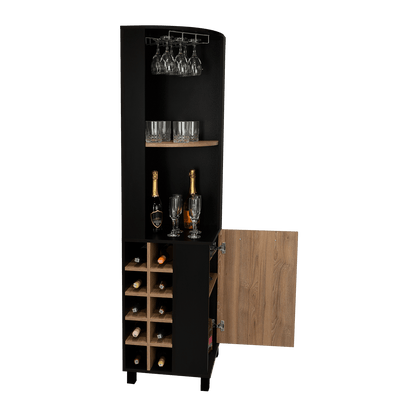 Bar Esquinero Wesley, Wengue y Miel, con dos Entrepaños una Puerta - VIRTUAL MUEBLES