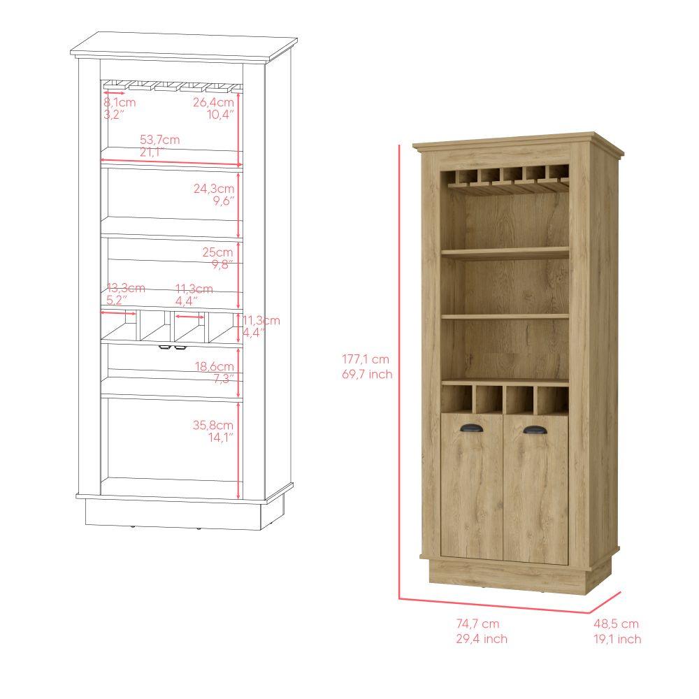 Bar Lafert, Macadamia, Con Dos Puertas Abatibles - VIRTUAL MUEBLES