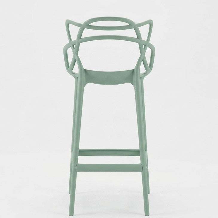 Silla para Bar Palermo, Verde, con Reposa Pies Doble Propósito, detalle interior