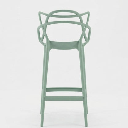 Silla para Bar Palermo, Verde, con Reposa Pies Doble Propósito, detalle interior
