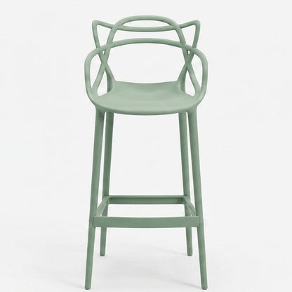 Set de 4 Sillas para Bar Palermo, Verde, con Reposa Pies Doble Propósito