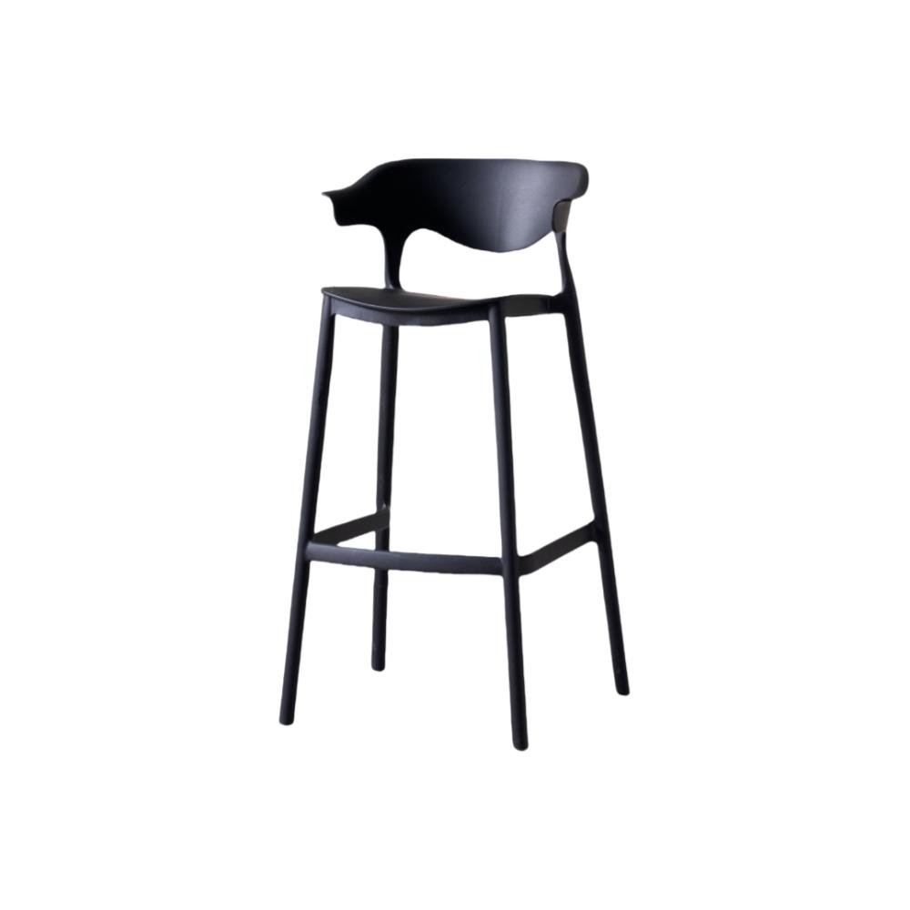 Set de 4 Sillas para Bar Elena, Color Negro, Diseño Moderno, vista superior