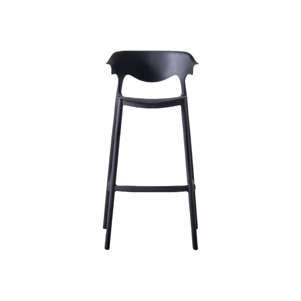 Set de 4 Sillas para Bar Elena, Color Negro, Diseño Moderno, abierto