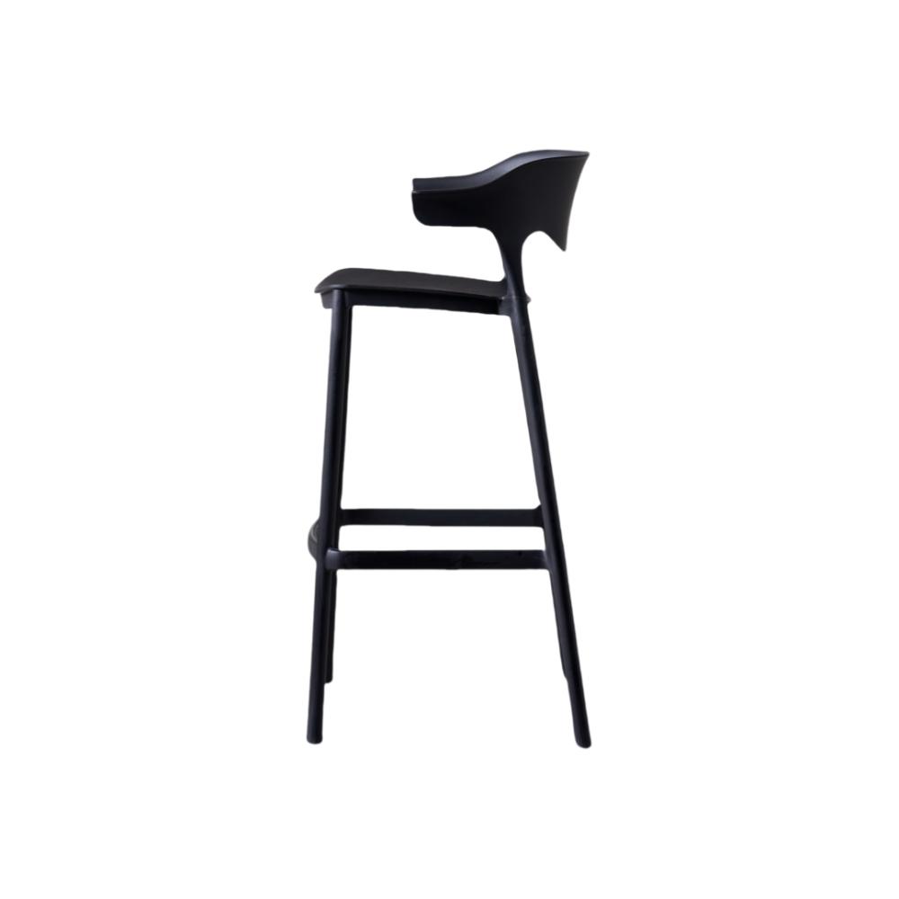 Set de 4 Sillas para Bar Elena, Color Negro, Diseño Moderno, detalle interior