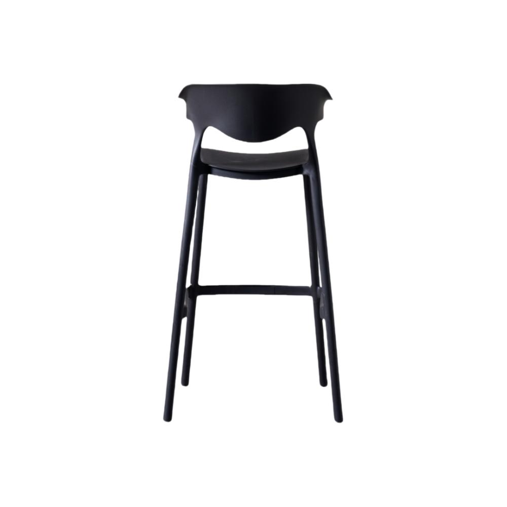 Set de 4 Sillas para Bar Elena, Color Negro, Diseño Moderno, detalle de patas