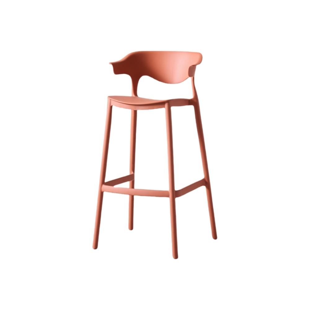Silla para Bar Elena, Color Terracota, Diseño Moderno, detalle de acabado