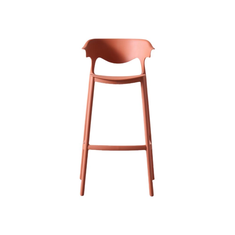 Silla para Bar Elena, Color Terracota, Diseño Moderno, vista superior