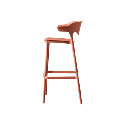 Silla para Bar Elena, Color Terracota, Diseño Moderno, abierto