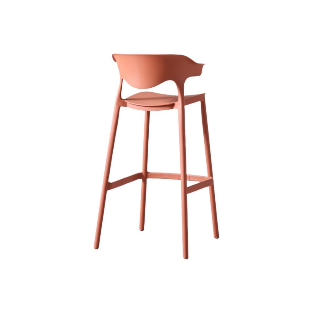 Silla para Bar Elena, Color Terracota, Diseño Moderno, detalle interior