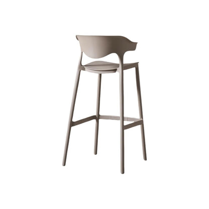 Silla para barra Elena color taupe en polipropileno - vista lateral