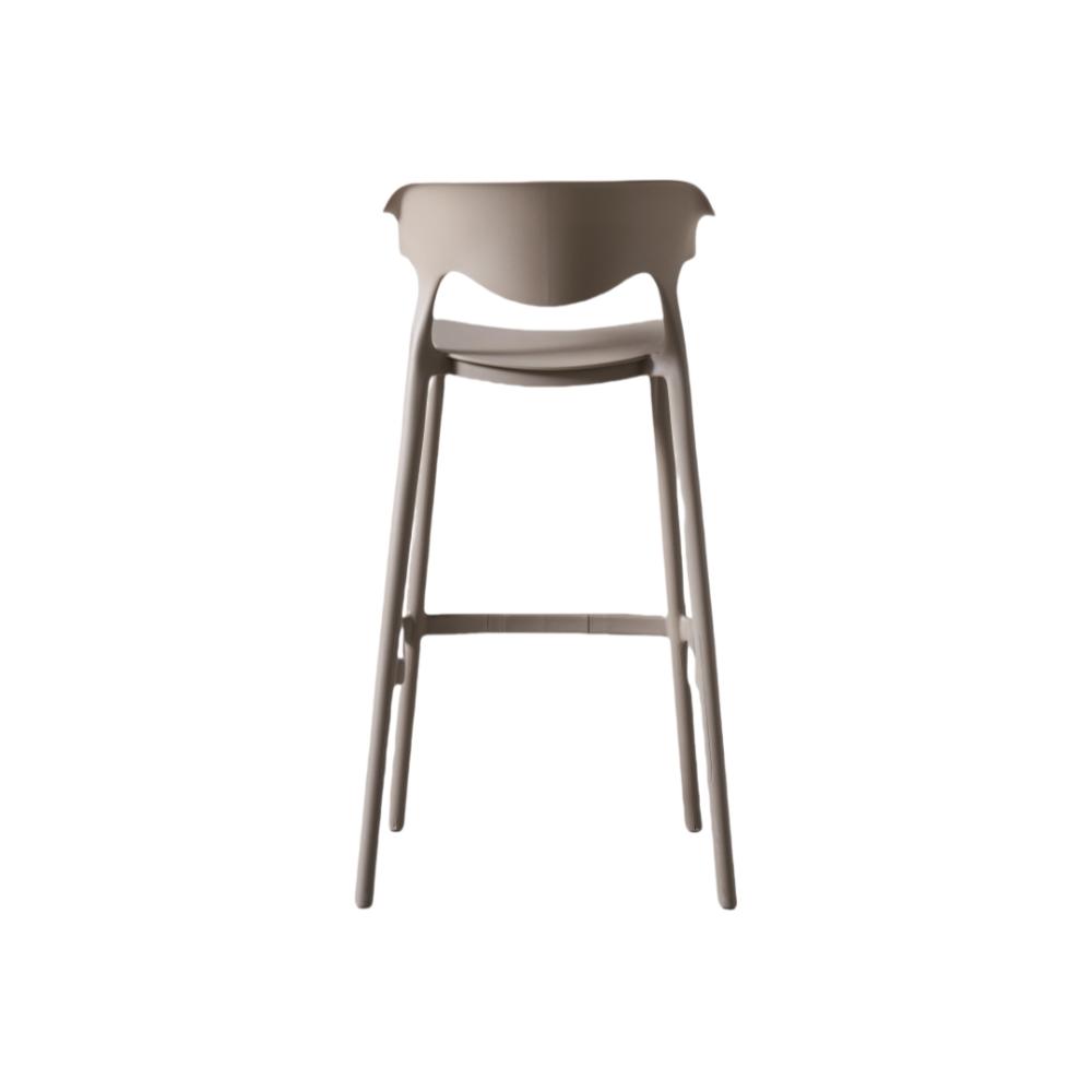 Silla para barra Elena color taupe en polipropileno - detalle