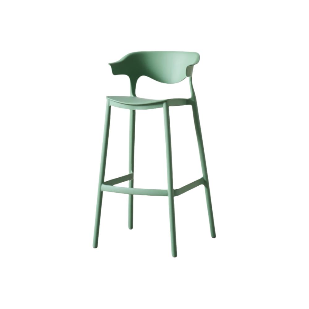 Silla para bar Elena verde oliva en polipropileno 99 cm