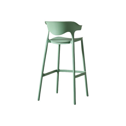 Silla para bar Elena verde oliva en polipropileno 99 cm - vista lateral
