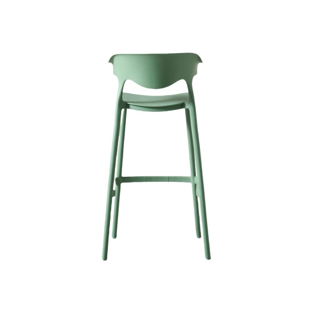 Silla para bar Elena verde oliva en polipropileno 99 cm - detalle