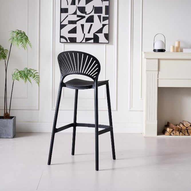 Silla para Bar Paraíso, Color Negro, Diseño Moderno, detalle