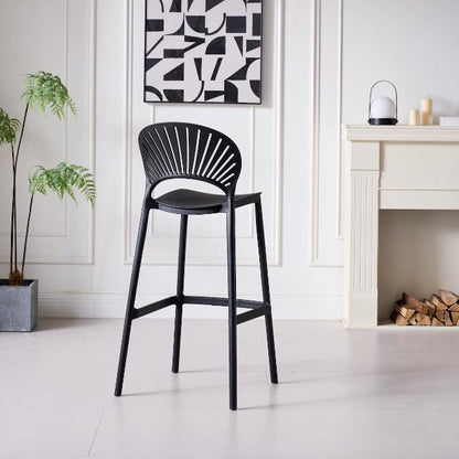 Silla para Bar Paraíso, Color Negro, Diseño Moderno, detalle
