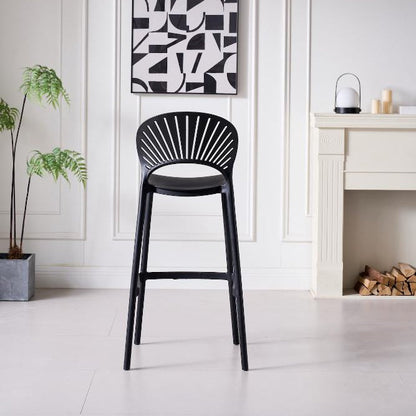 Silla para Bar Paraíso, Color Negro, Diseño Moderno, vista posterior