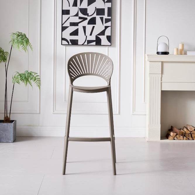 Silla para Bar Paraíso, Color Taupe, Diseño Moderno, vista frontal