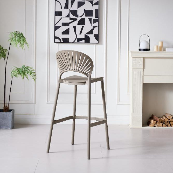 Silla para Bar Paraíso, Color Taupe, Diseño Moderno, detalle