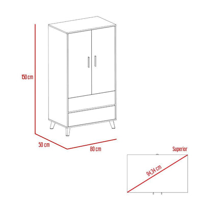 Closet Colima color Café claro y Blanco para Habitación.