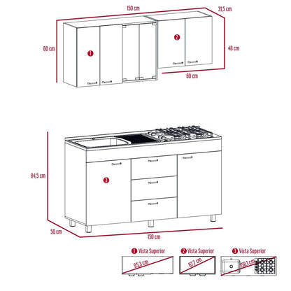 Cocina 150 Lumina RTA Blanco Gales