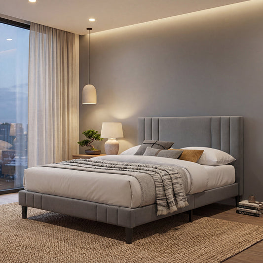 Cama Doble Majestic · Gris Oscuro