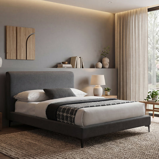 Cama Doble Prisma · Gris Oscuro