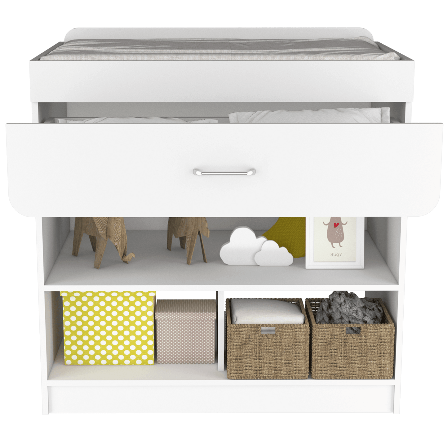 Mueble Cambiador Praga color Blanco para Ambientes.