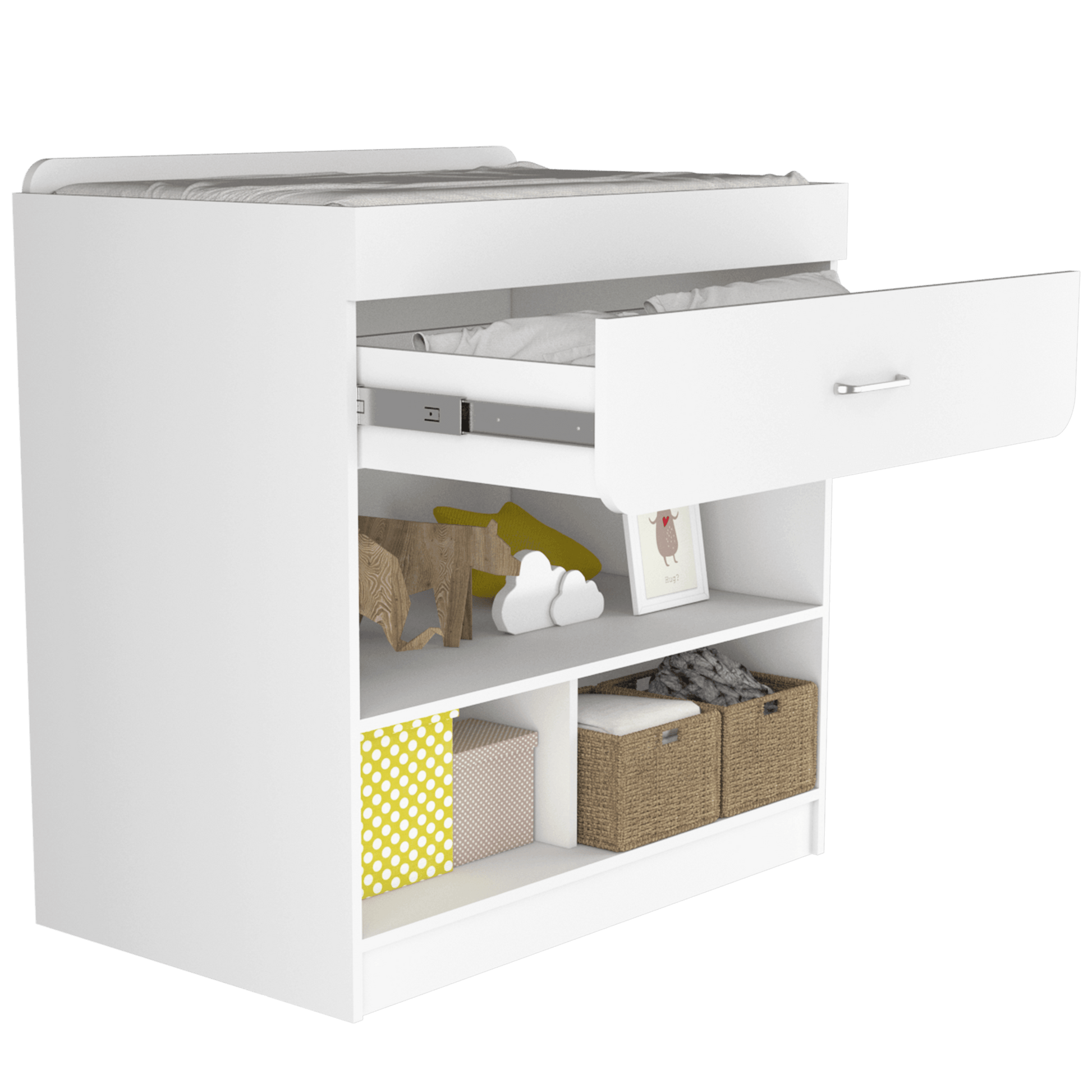 Mueble Cambiador Praga color Blanco para Ambientes.