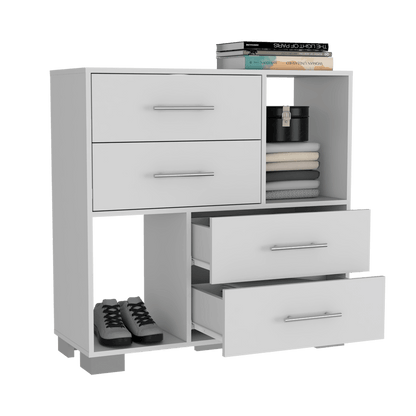 Organizador Karely, Blanco, 4 cajones multiusos deslizables ZF - VIRTUAL MUEBLES