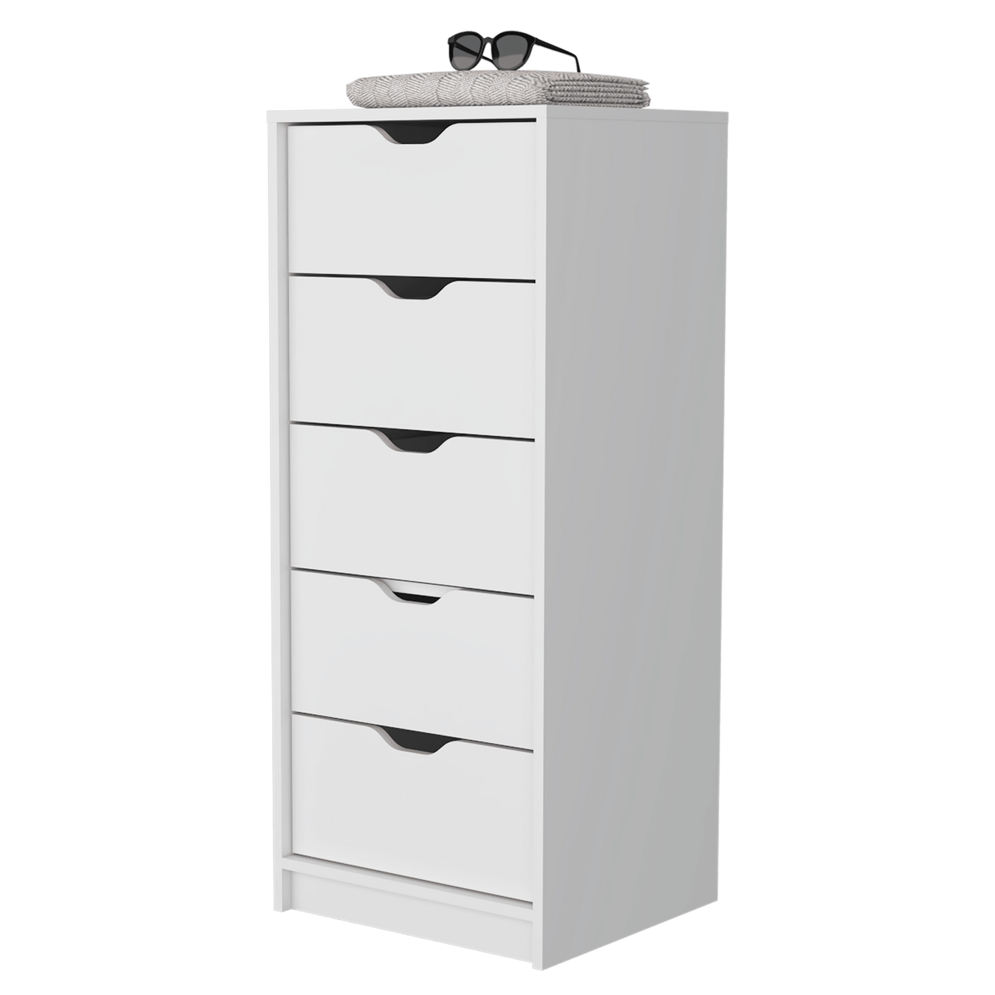 Organizador Brasilia, Blanco, con cinco cajones multiusos deslizables - VIRTUAL MUEBLES