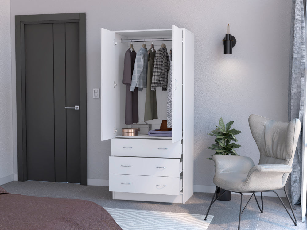 Closet Pilic, Blanco Duqueza, tres cajones con gran capacidad de almacenamiento