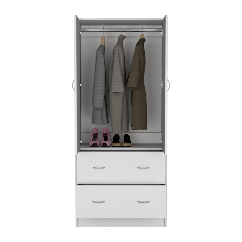 Closet Pilic, Blanco, dos cajones con gran capacidad de almacenamiento